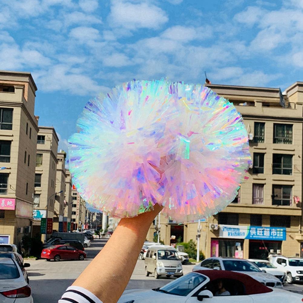 2PCS Colorful Game Pompoms DIY Cheap Cheerleading Cheering Flower Ball Finger Ring Dance Sports Match Product Club Sport Supply