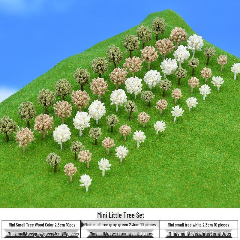 Mini DIY Model Train Landscape Tree Set - Simulated Plastic Trees for Sand Table Crafting