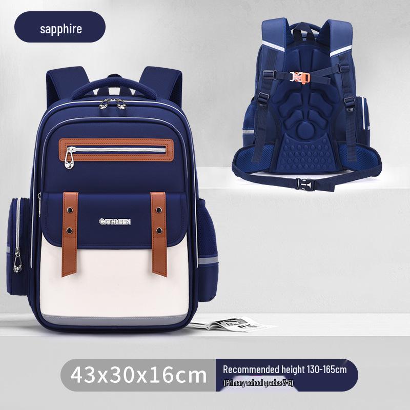 Capybara Oxford Spine-Support Backpack for Grades 1-6: Boys & Girls School Bag