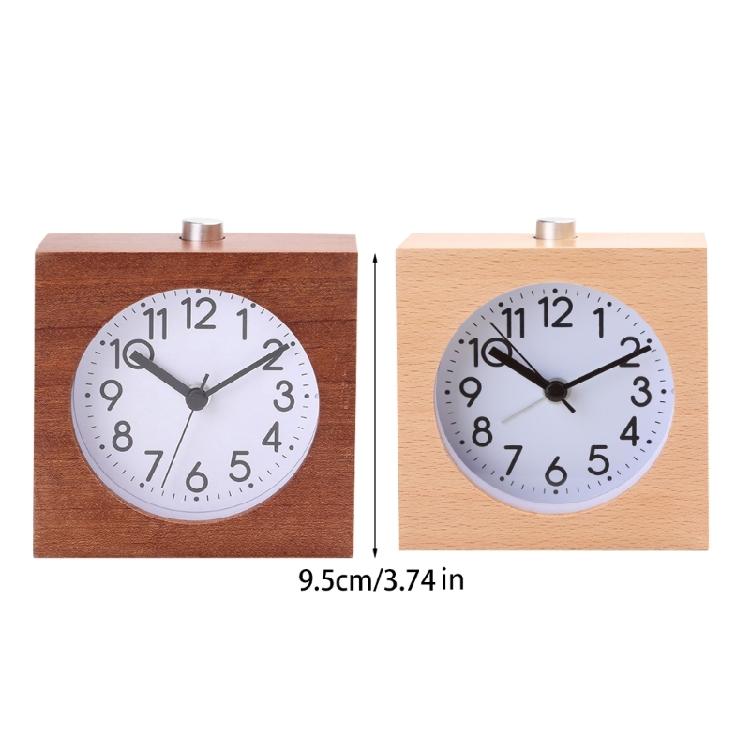 Alarm Clock Timer Reminder Square Wooden Alarm Clock for W/ Night Light for Stud