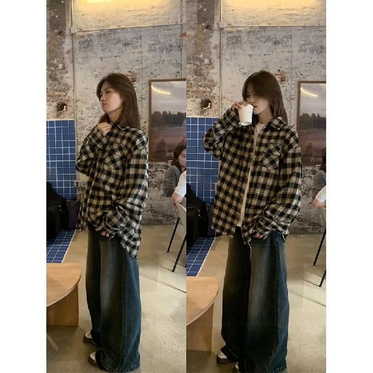 Koszula z długim rękawem w stylu japońskim Hong Kong 2024, luźna koszula chłopięca, letnia, modna, uniwersalna, swobodna, marynarka