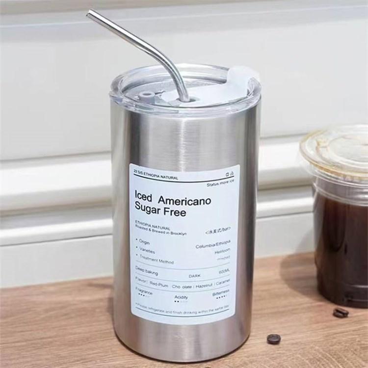 

Travel Coffee Mug Insulated Tumbler Stainless Steel Water Cup with Straw for Home,Office,School Silver