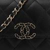 Chanel 23P Kelly Bag Black Grainy Cowhide Perforated Handle Gold Chain Flap Crossbody Handbag Women Bag