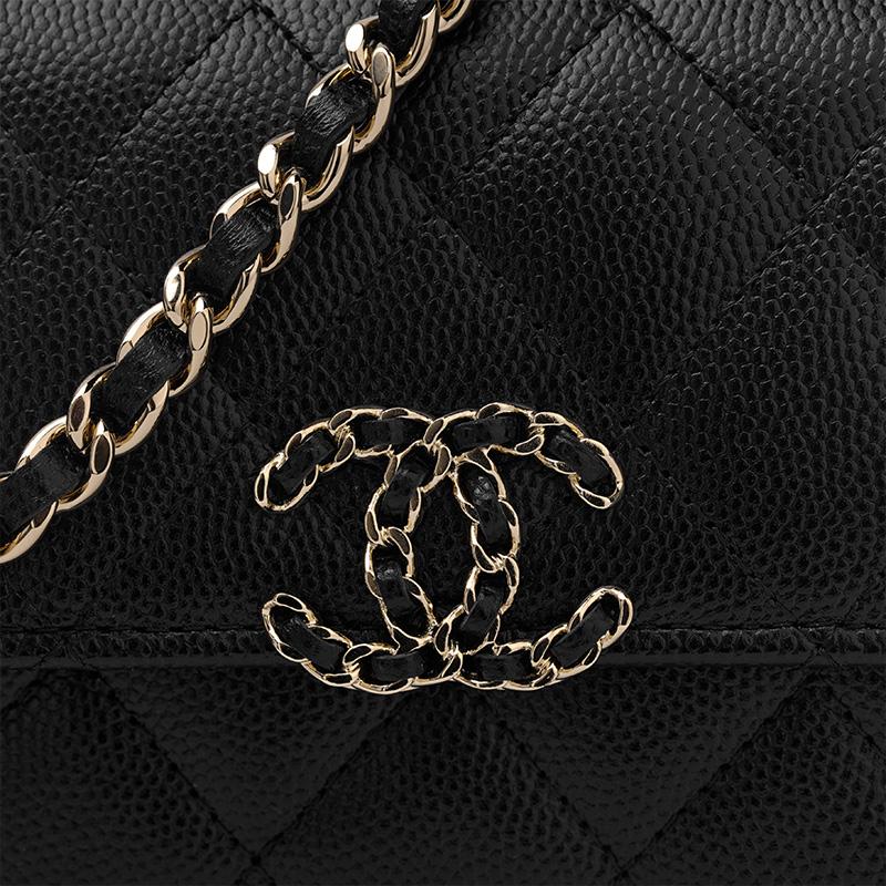 Chanel 23P Kelly Bag Black Grainy Cowhide Perforated Handle Gold Chain Flap Crossbody Handbag Women Bag
