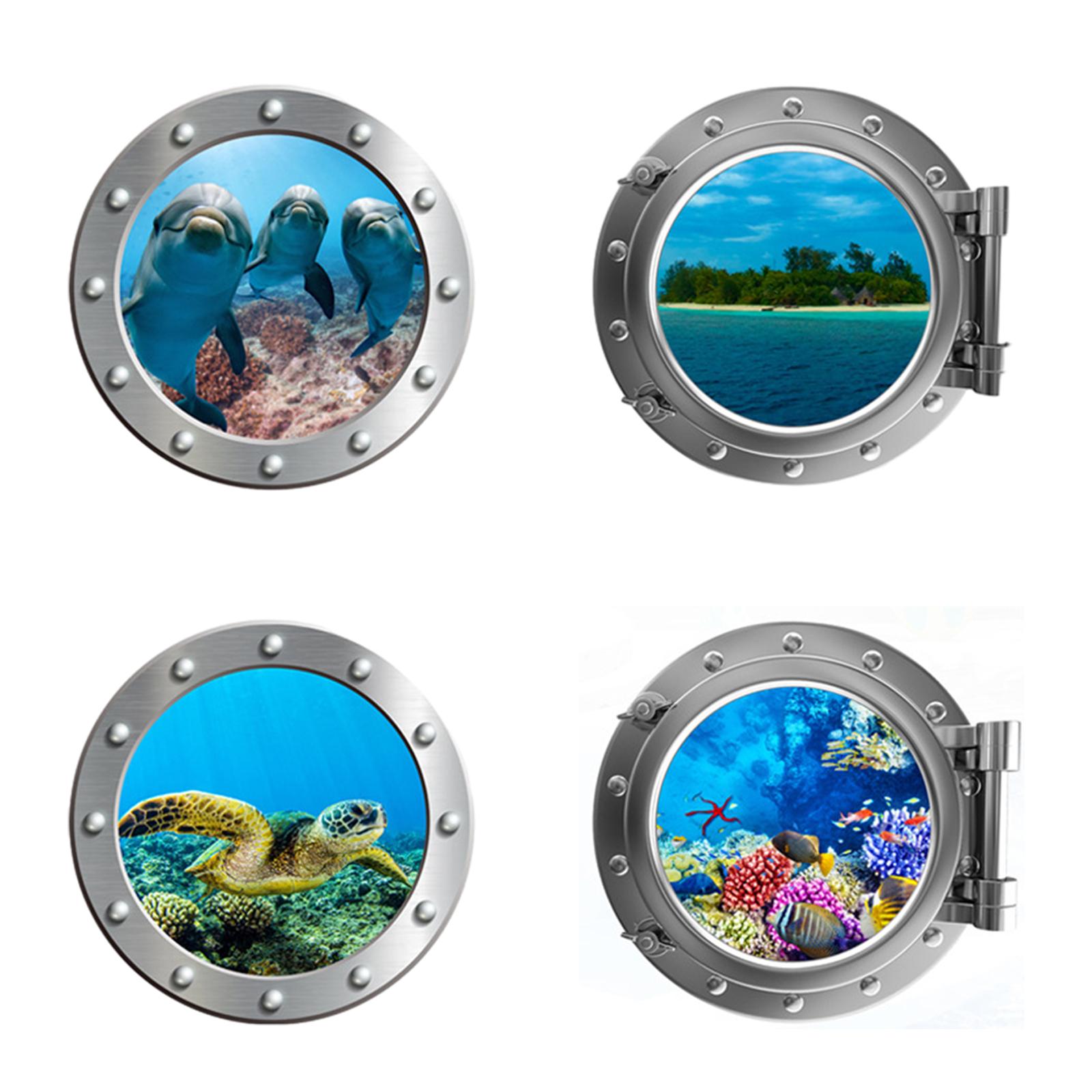 

4pcs Sea Marine Life Sticker Magnet Fridge Turtle Ocean Round Dome Refrigerator Magnets Souvenir Gift Decorations CT206