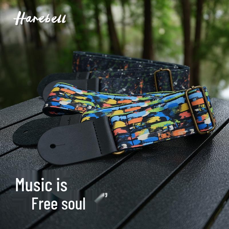Personalisierter Graffiti-Wand-Schwarz-Tintenspritzer-Gitarren- & Bassgurt - Bequemer Entlastungsgurt
