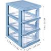 YARNOW Plastic Drawers Organizer 3 Drawer Plastic Storage Plastic Drawer Storage 5.3 X 6.8 X 9 Inch