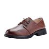 Spring and Autumn New Women's Shoes Soft Leather Single Shoes Thick Heel British Soft Sole Casual Middle Lady's Mother's Large Size Work