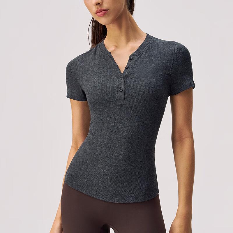 Women s Slim-Fit Short-Sleeve Yoga Top L