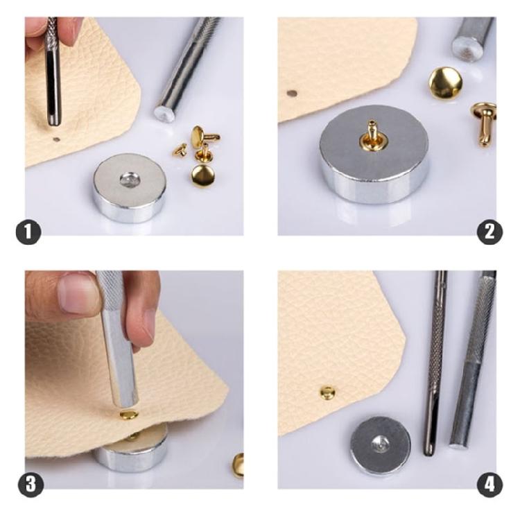 180 Sets Leder Nieten Set, 4 Farben 6mm/8mm/12.0mm Leder Nieten und Druckknöpfe