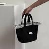 Korean Ins Lace Canvas Tote Bag Portable Large Capacity Handbag Sweet Handbags For Women Birthday Gifts