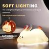 USB Charging Big Face Rabbit Night Light Smart Rabbit Silicone Pat Light Sleep Light Ambient Light Third Gear Adjustable Room Decorative Light
