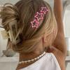 10pcs Pink Star Hair Clips for Girls Cute Small Hair Clips for Women Kawaii Pentagram Snap Clip Star Clips for Hair Barrettes Metal Hairclip Hollow