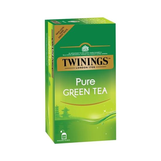 Twinings Pure Green Tea, 25 Teabags, Green Tea, Perfectly Balanced & Refreshing, 50 Grams