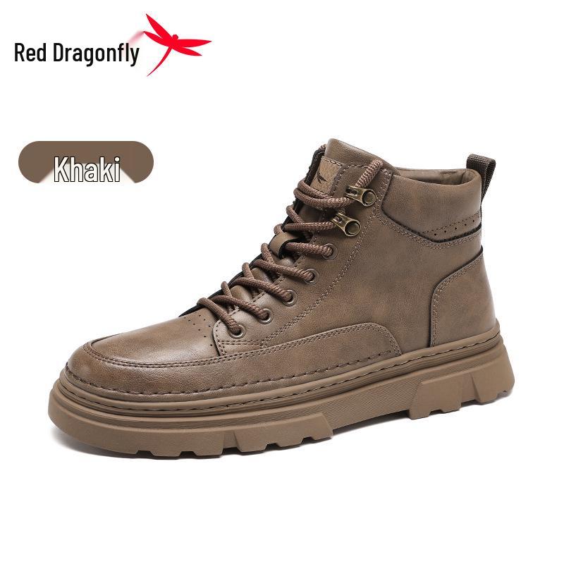Red Dragonfly Men s High-Top Thick-Sole Casual Antislip Board Sports Boots 40 хаки