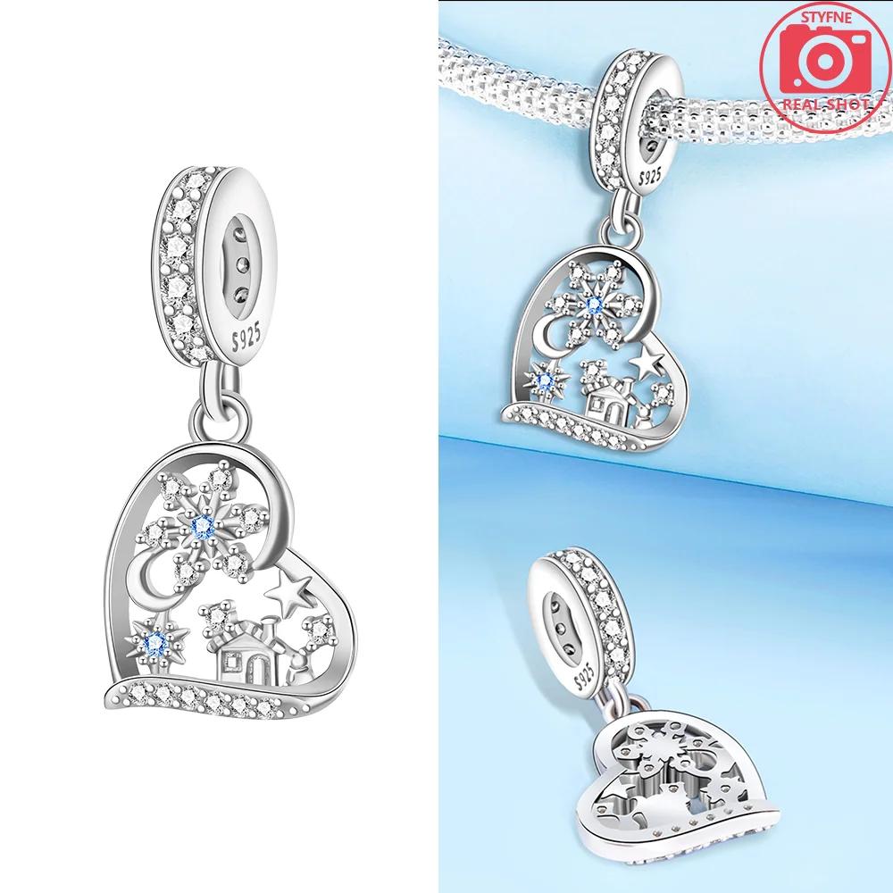 925 Silver Magic Hat Bicycle Love Heart Wine Bottle Beads Charms Fit Bracelet Jewelry Women Making Diy Gift Necklace