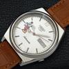 JAPAN VINTAGE SEIKO 5 AUTOMATIC 7019A MENS SILVER COLOR DIAL WATCH a700593-5