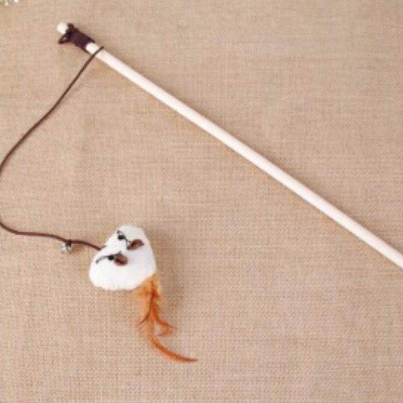 1 Pc Wooden Mouse Rods Plaything Environmental Pet Tease Cat Toys