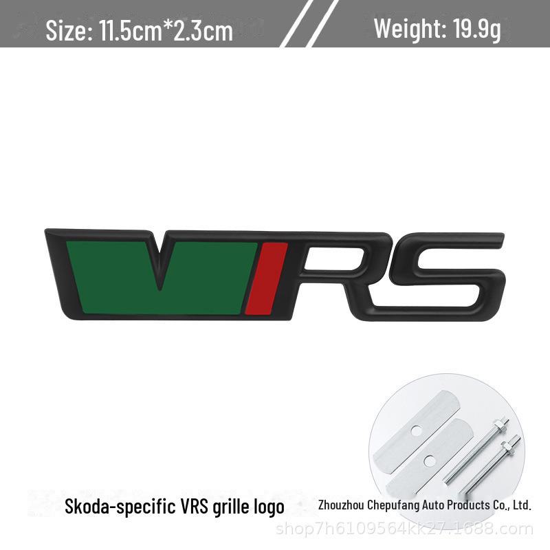 Compatible avec Volkswagen Skoda Octavia/Fabia RS: Logo VRS de calandre/aile/métal arrière et autocollant de carrosserie