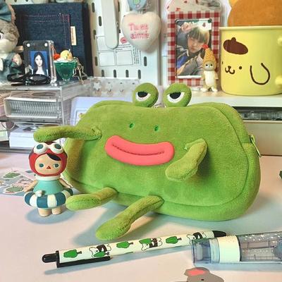 New Funny Frog Pencil Bag Creative Storage Pouch Large Capacity Stationery Box School Supplies