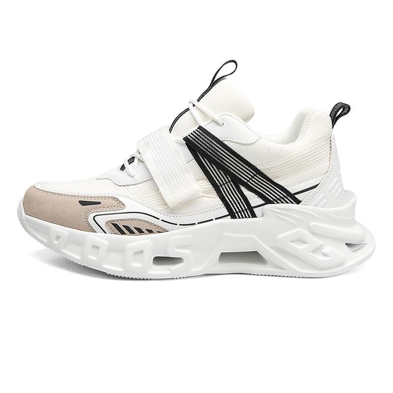 

Men s Running Sports Shoes Shock-Absorbing Rebound Breathable Outdoor Racing Sneakers Men Luxury Height Increasing 5cm 46 білий