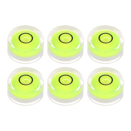 uxcell 6-Piece Round Bubble Level, 18x9mm, Mini Round Bullseye Level for Camera Tripods, Telescopes, Workshops, Turntables, and Picture Frames, Green