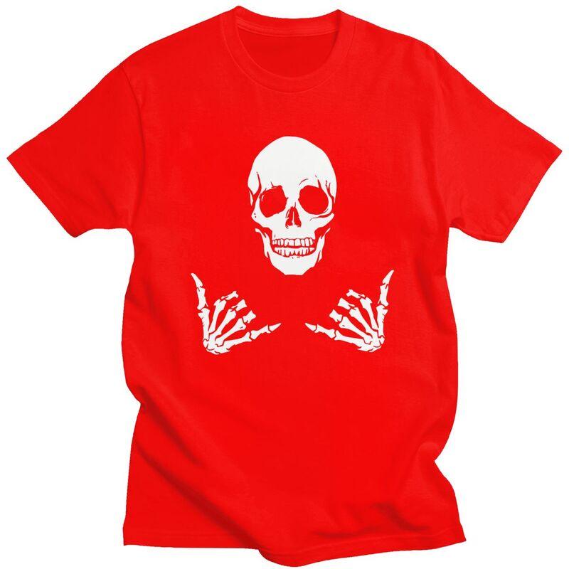 Custom Funny Skeleton Skull T Shirt for Men Pure Cotton Tshirt Leisure Tees Tshirt Slim Fit