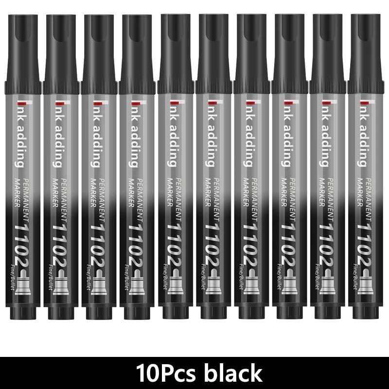 3-100 Pcs/Set Permanent Marker Pen Fine Point Waterproof Ink Thin Nib Crude Nib Black Blue Red Ink 2-3mm Fine Color Marker Pens