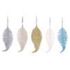 Glitter Artificial Flowers Feather Leaf Peacock Christmas Ornaments Xmas Tree Decorations For Home New-Year Wedding Party Decor