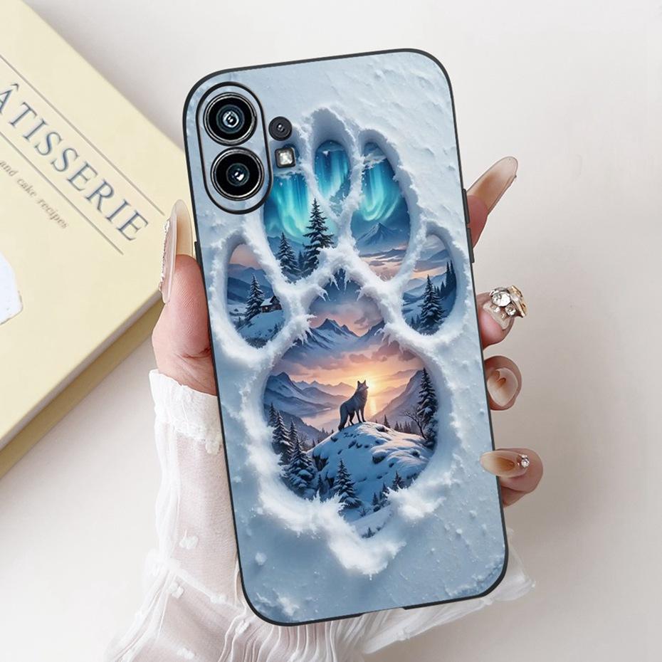 Fashion Painting Phone Case For Nothing Phone (1) Black Silicone Soft Cover For Nothing Phone One Phone1 Cases Bumpers