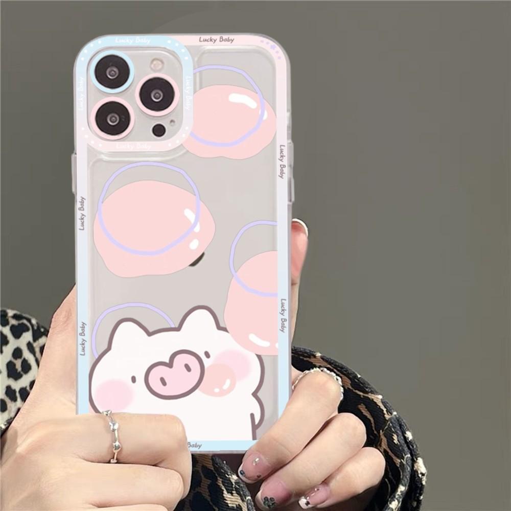 Cute Cartoon Pig Phone Case For Samsung S 20 S 21 S 22 S 23 Lite Plus Ultra Mobile Cover