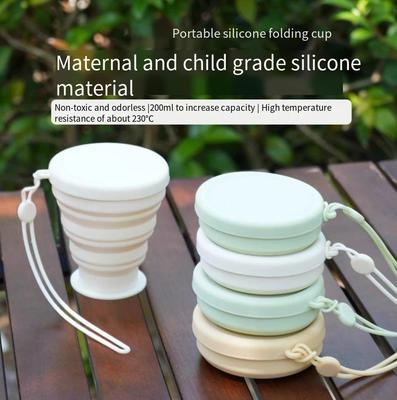 200ml Portable Travel Compression Folding Silicone Water Cup Telescopic Foldable Outdoor Camping Water Cup