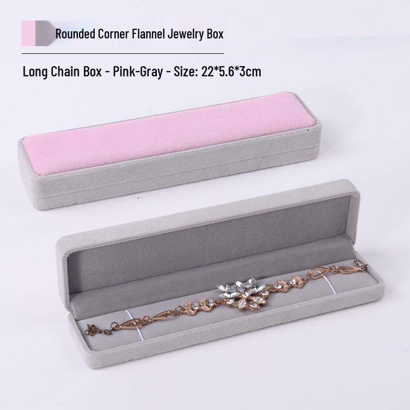Pink Velvet Jewelry Box with Rounded Corners for Earrings, Bracelets, Rings, and Gifts