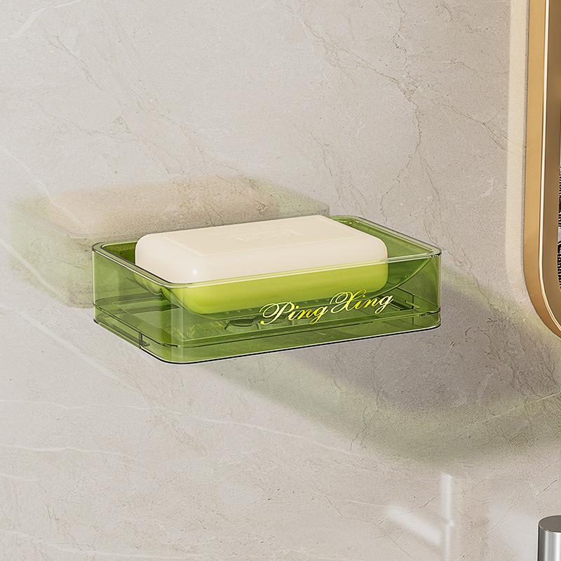 

Легкая роскошь Двухслойная мыльница Настенная Ванная комната Не требует сверления и слива Подставка для мыла [ Single ] Emerald green