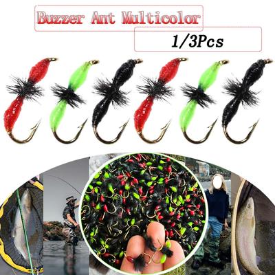 1/3 Piezas Hormiga Artificial Moscas Húmedas Señuelos de Pesca Moscas Cebo de Pesca para Pesca con Mosca de Trucha