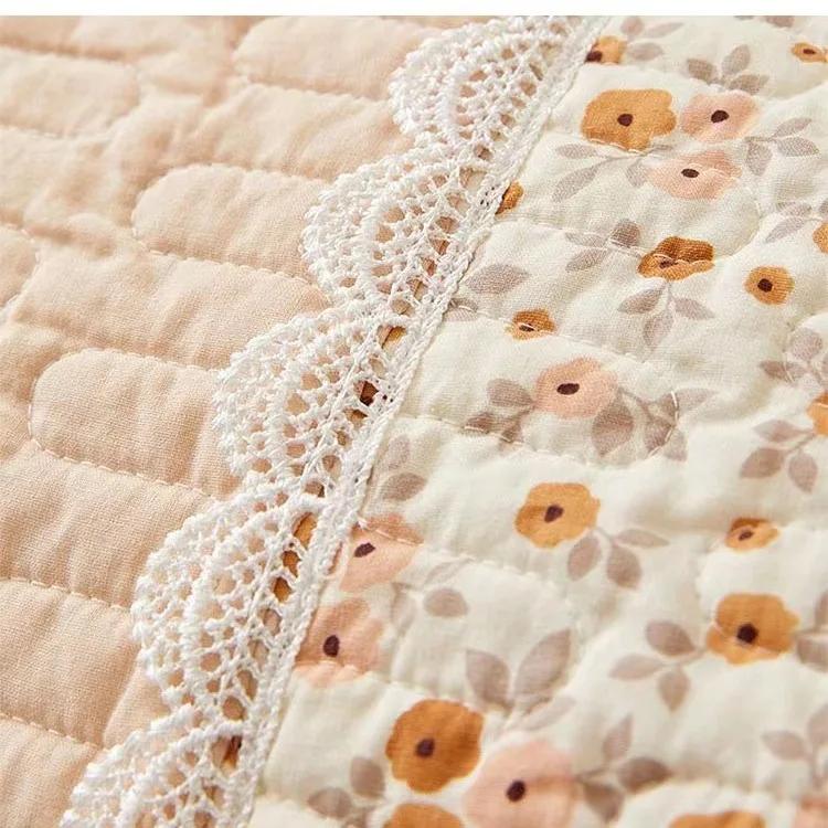 Small Floral Pattern Pure Cotton Sofa Towel Lace Edge Pastoral Style Sofa Cover Pillowcase Four Seasons Universal Settee Cushion
