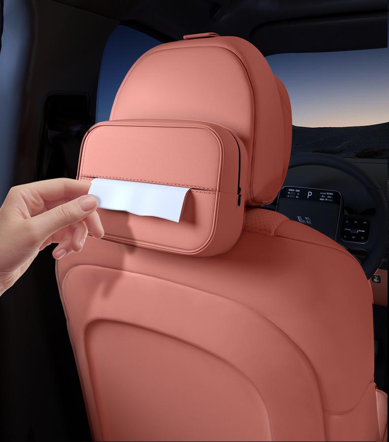 Compatible with Hao Bo HL Tissue Box 25: Car Armrest Hanging Tissue Bag for Seat Back