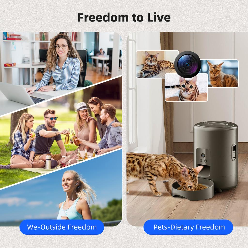 2L Camera Pet Feeder Timing Smart Automatic Feeder For Cats Dog Button WIFI APP Video Intelligent Dry Food Dispenser Dog Bowl