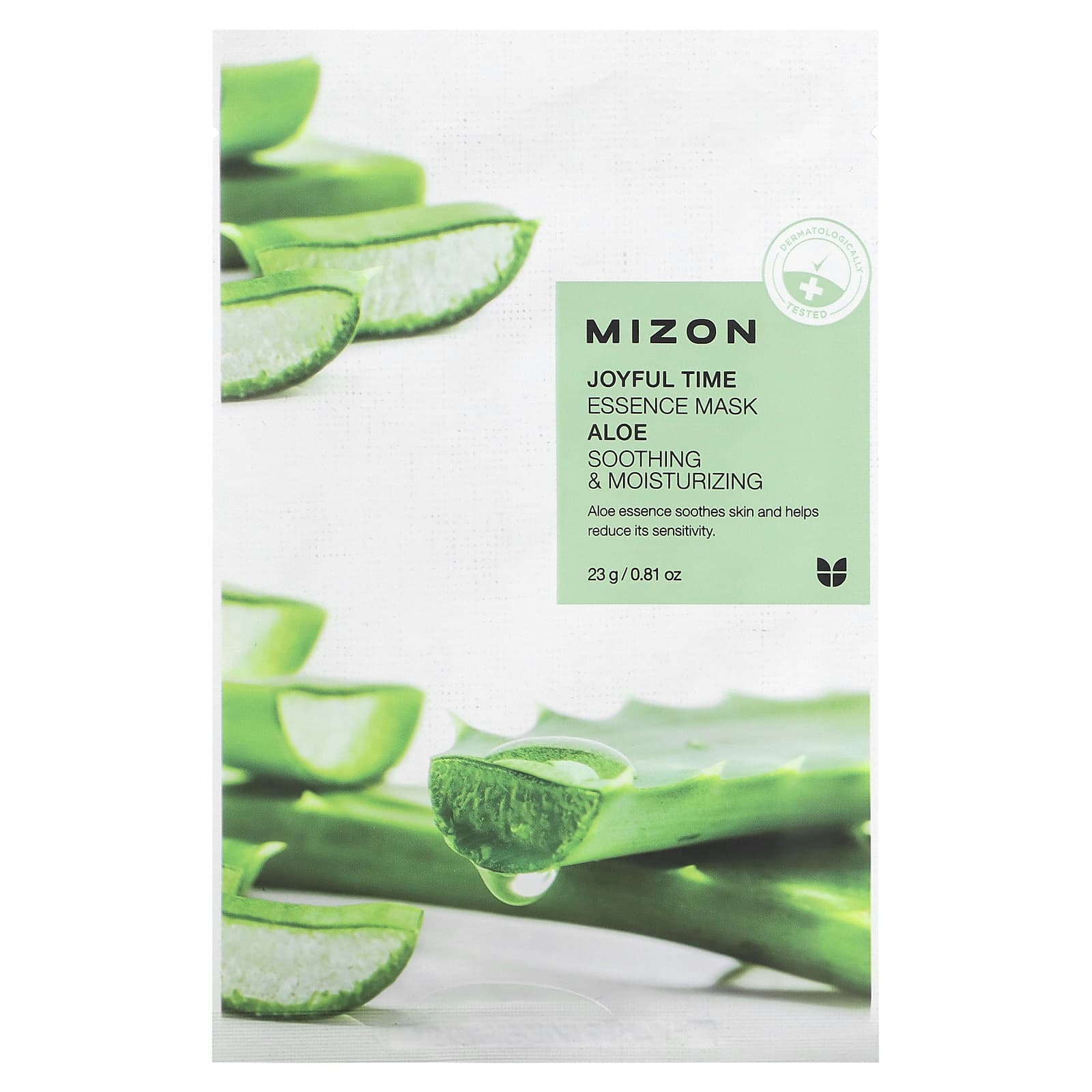 

Mizon, Joyful Time Essence Beauty Mask, алоэ, 1 лист, 23 г (0,81 унции)