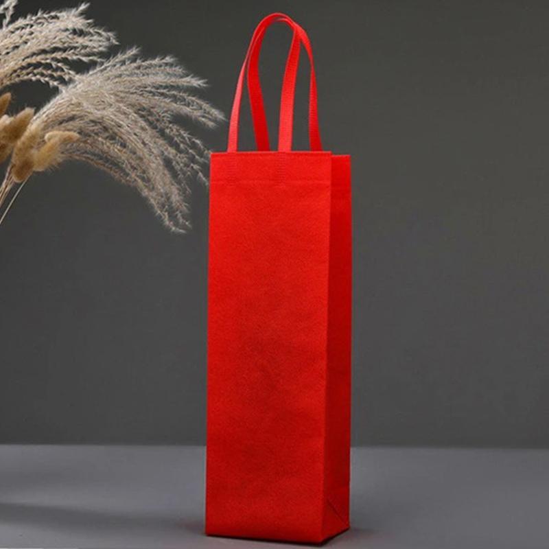30pcs Nonwovens Champagne Beer Waterproof Gift Bag Color Single Double Bottle Red Wine Bottle Hand Handle Packaging Pouches
