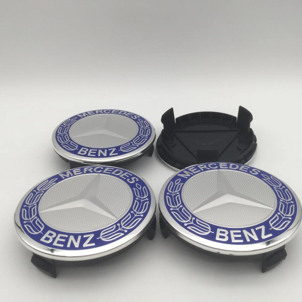 För Mercedes Benz 4 st 3D 75 mm För Mercedes Benz AMG Bil emblem Fälgnav Mittkåpa Märke skydd klistermärke Dekaler Styling accesso