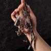 Coffee Lover Gift Resin Metal Keychain Vintage Braided Cord Design Compact Keyring for Accessories