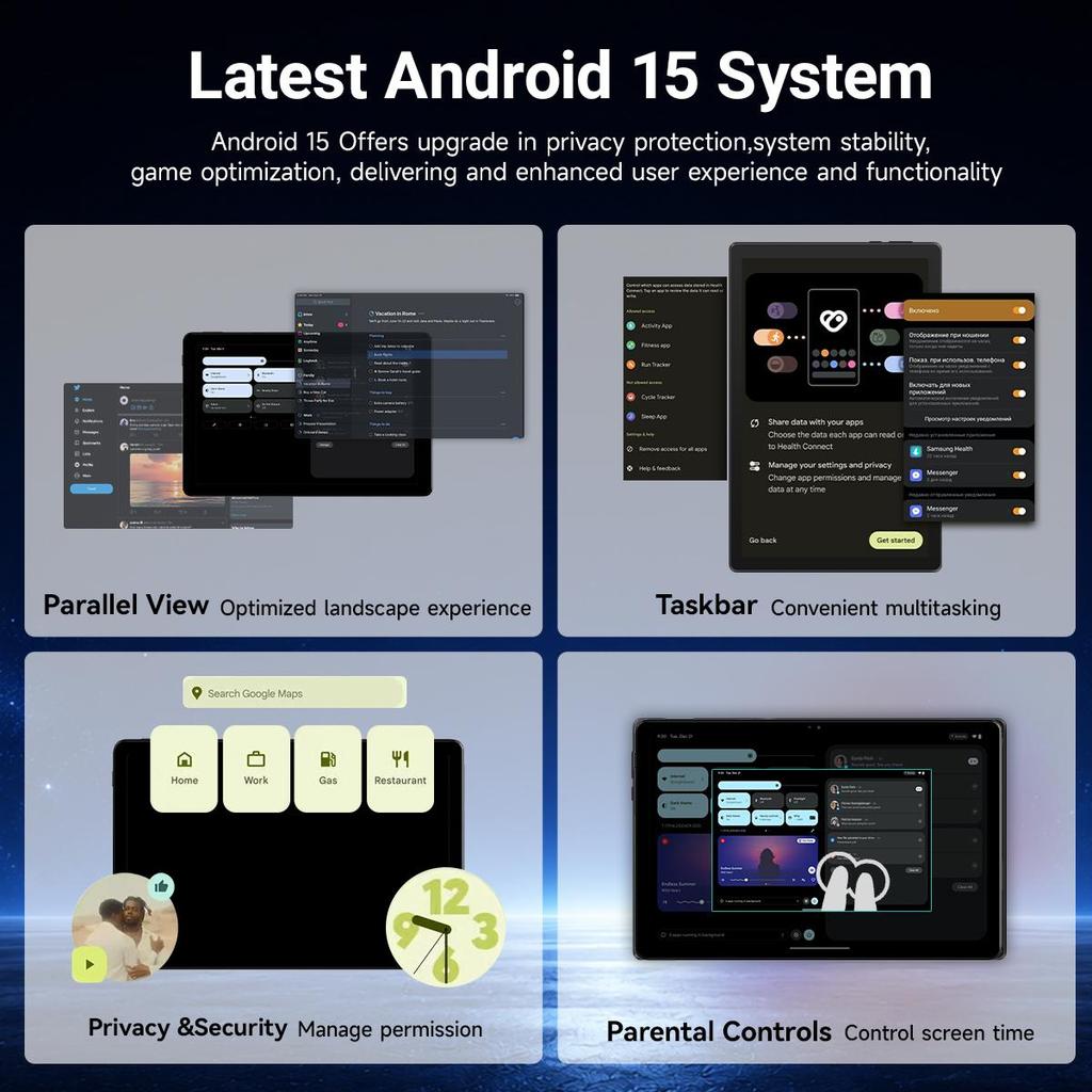 Android 15 Tablet, 11 Inch, 24GB RAM+128GB ROM, Keyboard And Mouse, WiFi 6, Widevine L1