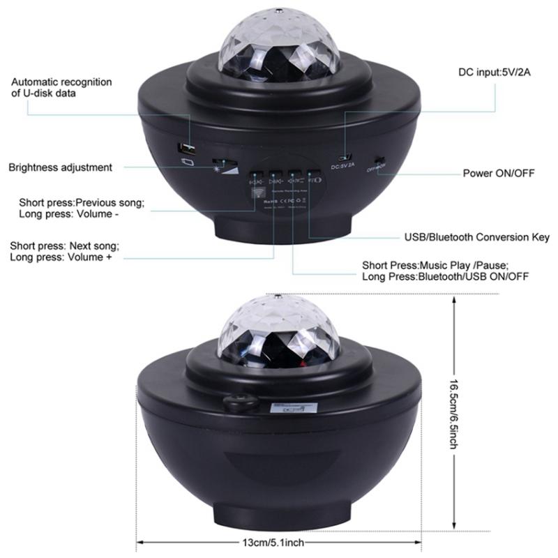 Colorful Lamp Starry Sky Galaxy Projector Light Blueteeth Voice Control Music Player LED Night Light Valentine's Day Projection