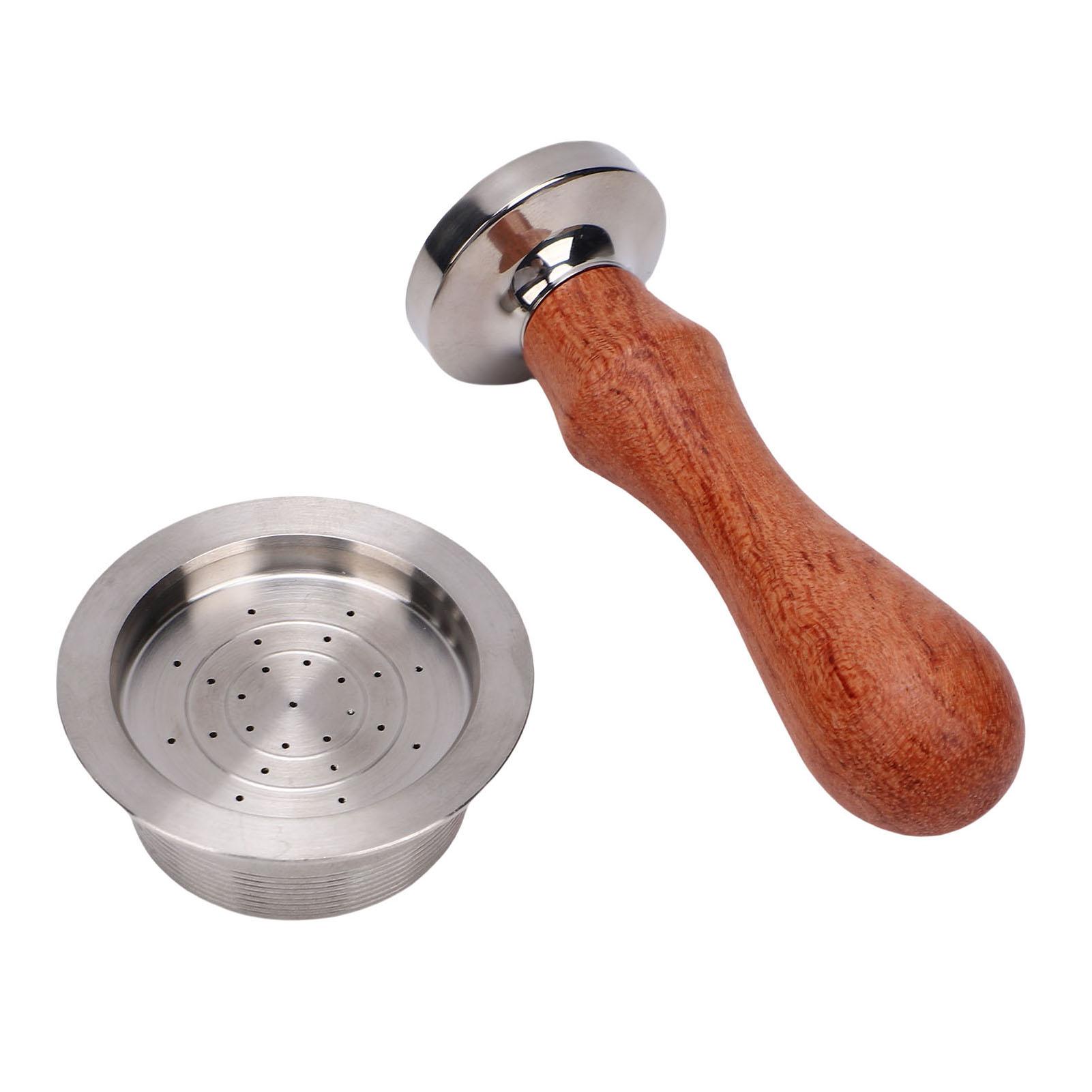 

Reusable Coffee Capsule Fit for Mio Coffee Makers Stainless Steel Refillable Coffee Filter Pod with Tamper Brush and Spoon