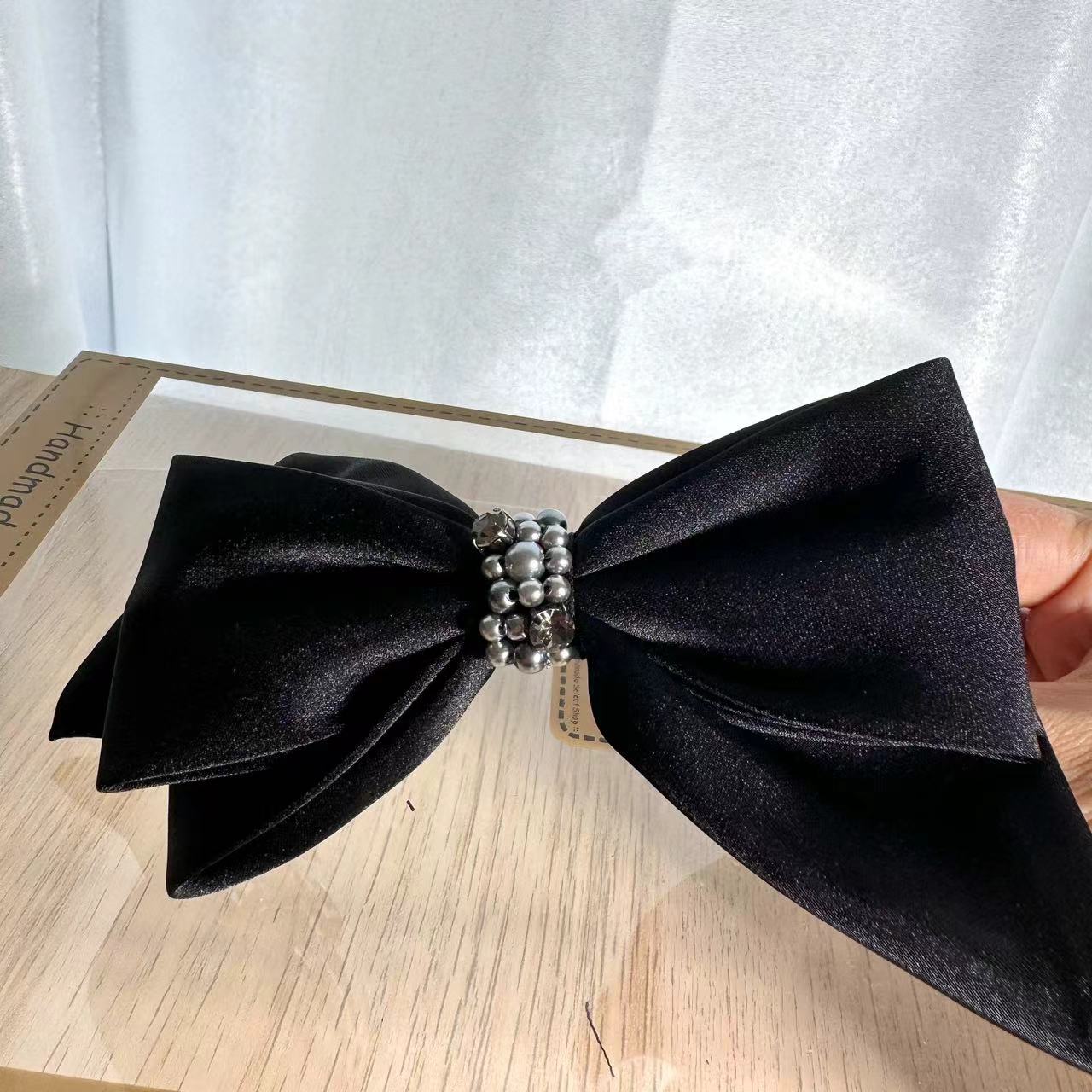 

Роскошные заколки-автоматы, французские заколки, модные заколки для волос для девочек и женщин, заколка-бант со стразами и искусственным жемчугом