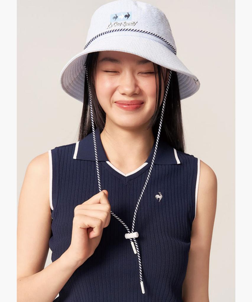 LECOQ GOLF Women'S Seersucker Bucket Hat _Lblu Gr222Lcp41