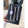 Stop Kwadratowy Kryształ Cukru Diamentowy Błyszczący Bransoletka Pasek do Zegarka dla Apple Watch Kobiety 40/41/38/42/44/45/46/49mm dla iWatch S11/10/9/8/7/6