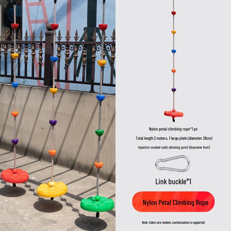 Children's Outdoor Sensory Integration Rope Ladder and Swing Set with Climbing Rings