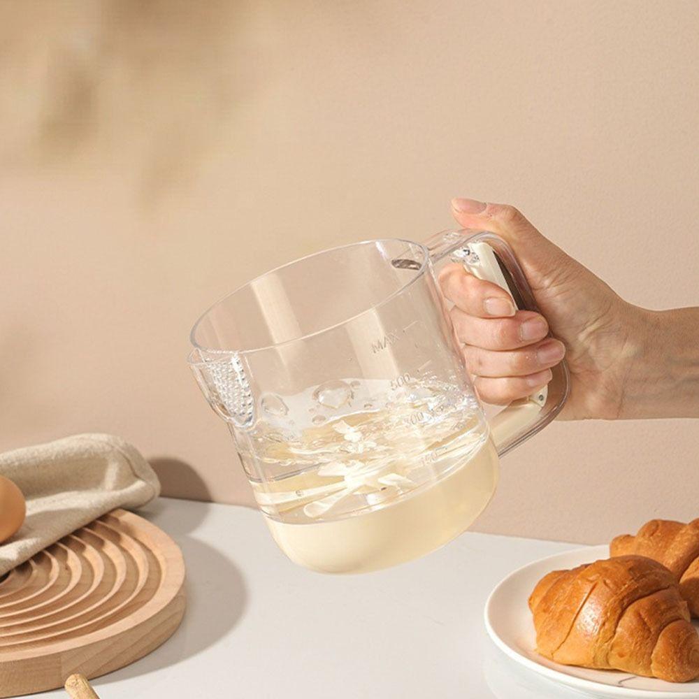 Manual Mixing Cup Whisk Dust-proof Liquid Mixing Cup Multi-Functionl Egg Beater  Household